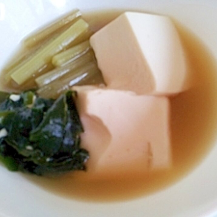 豆腐とフキの汁だく煮物